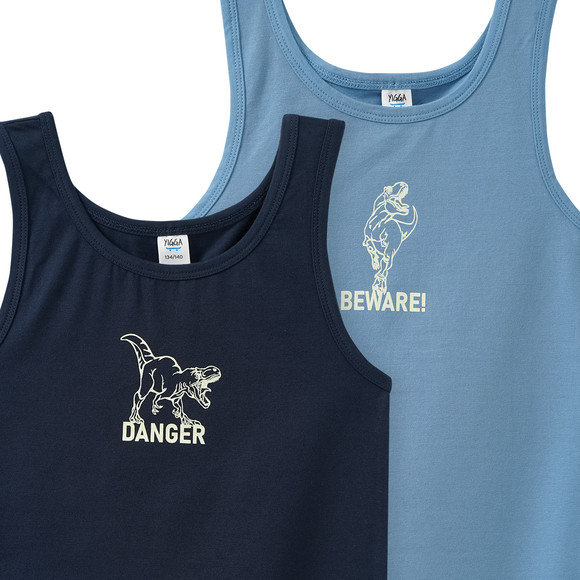 2 Jungen Unterhemden Glow in the dark Effekt