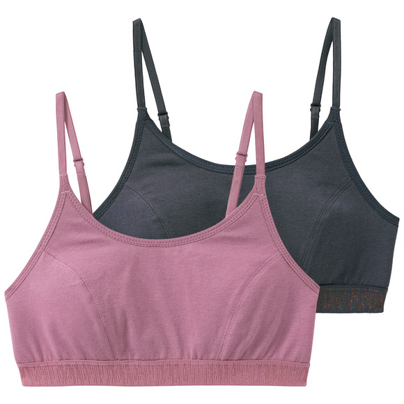 2 Mädchen Bustiers mit Glitzerbund