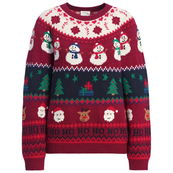 Dames kersttrui met all-over patroon