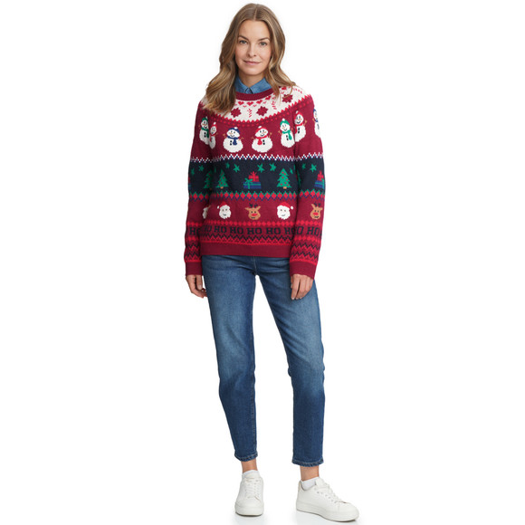 Dames kersttrui met all-over patroon