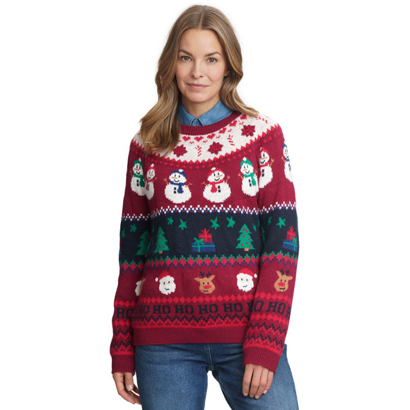 Dames kersttrui met all-over patroon
