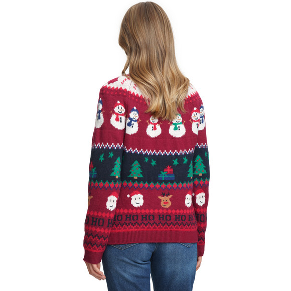 Dames kersttrui met all-over patroon