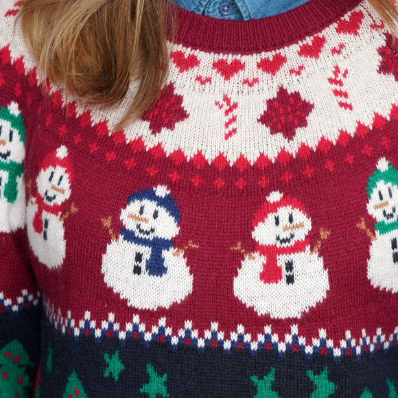 Dames kersttrui met all-over patroon