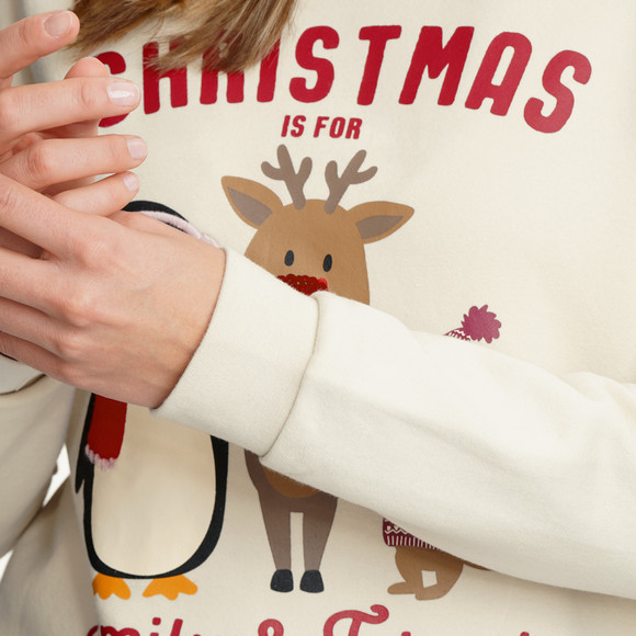 Dames kersttrui met print