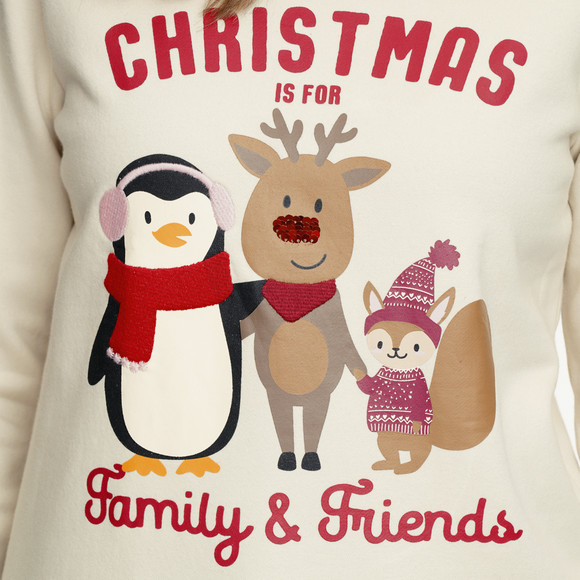 Dames kersttrui met print