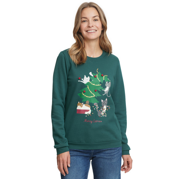 Dames kersttrui met print