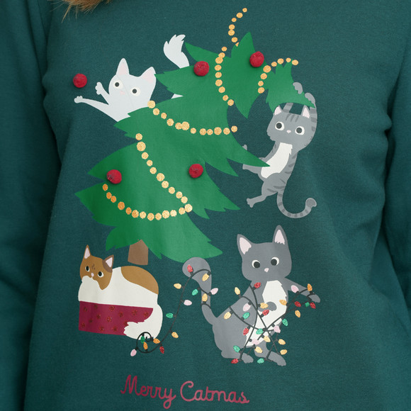 Dames kersttrui met print