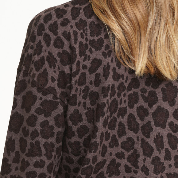 Damen Loungewear-Pullover im Leo-Look