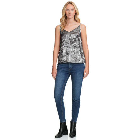 Dames top in metallic look