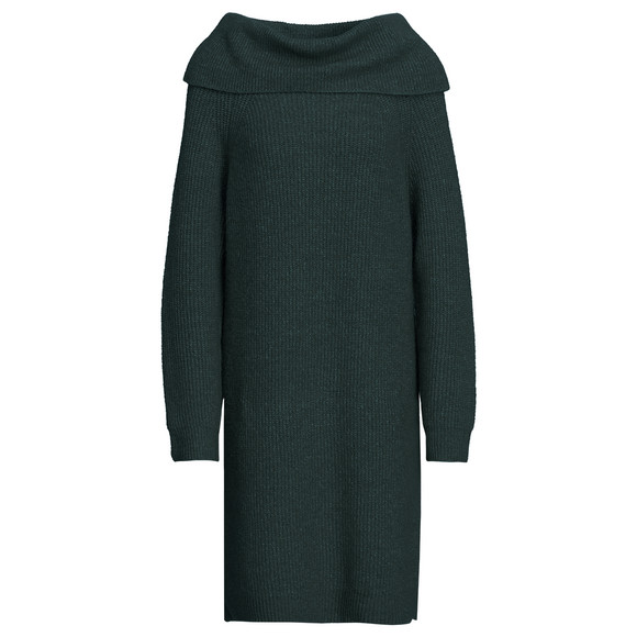 Damen Strickkleid mit Carmenkragen