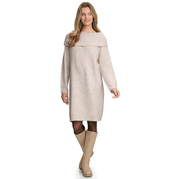 Damen Strickkleid mit Carmenkragen