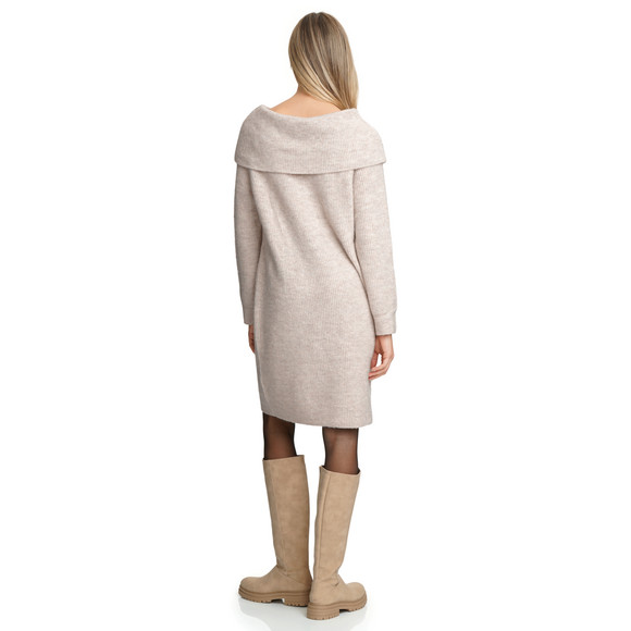 Damen Strickkleid mit Carmenkragen