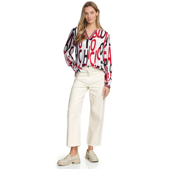 Damen Bluse mit Serafino-Ausschnitt