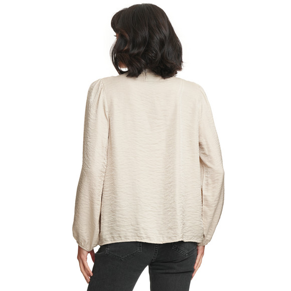 Dames blouse van satijn met knoopsluiting