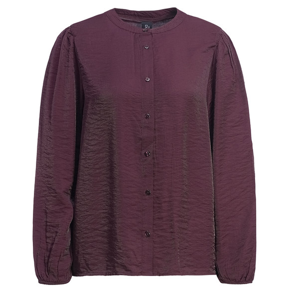 Dames blouse van satijn met knoopsluiting