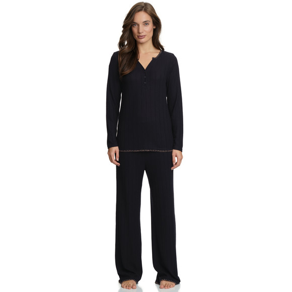 Dames pyjamabroek met geribbelde structuur