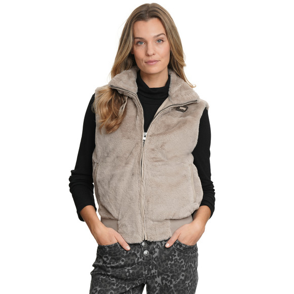Bodywarmer voor dames met imitatiebont