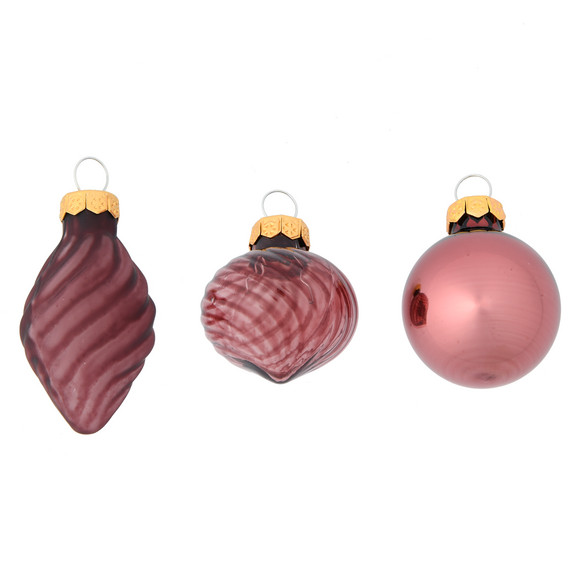 9 kerstballen in verschillende vormen