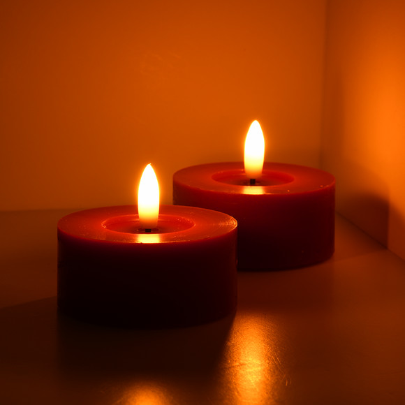 2 platte was LED-kaarsen