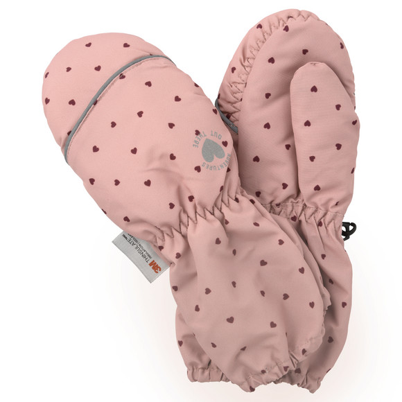 Baby Fäustlinge mit Herz-Muster