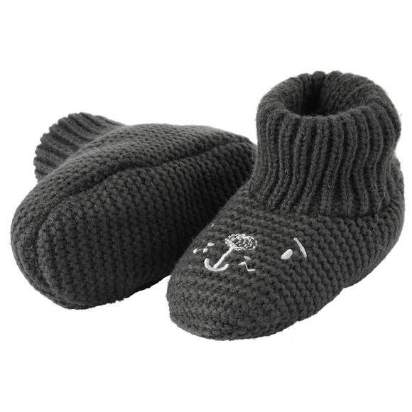 1 paar babyslofjes met berengezichtje