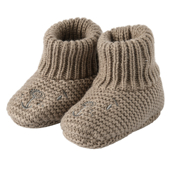 1 Paar Baby Hausschuhe mit Bären-Gesicht