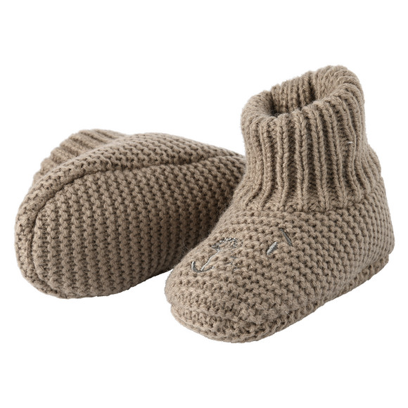 1 Paar Baby Hausschuhe mit Bären-Gesicht