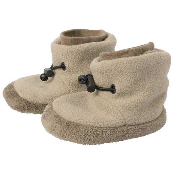 Baby fleece schoenen met anti-slip noppen bruin