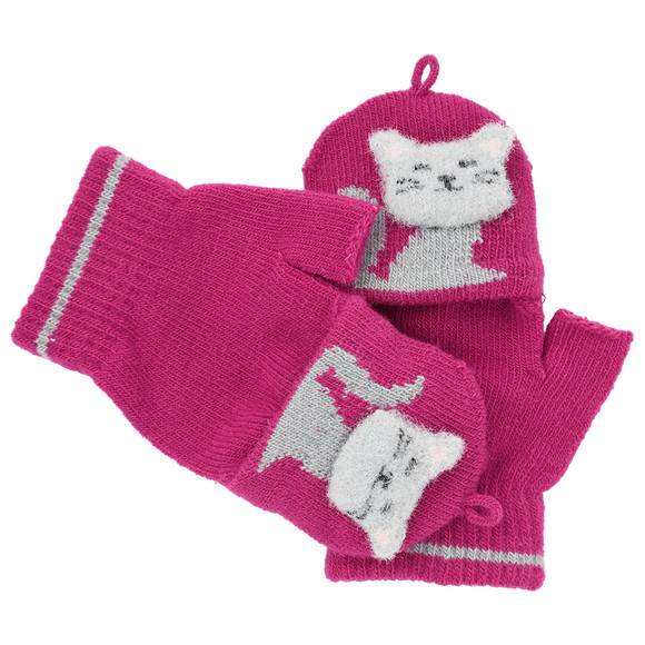 Meisjeshandschoenen met kattenmotief