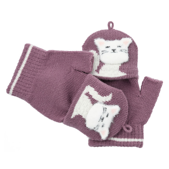 Meisjeshandschoenen met kattenmotief