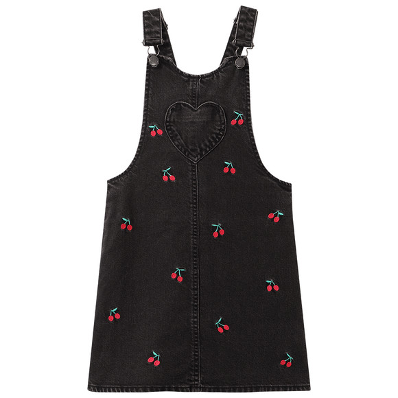 Mädchen Jeanskleid mit Kirschen-Stickerei