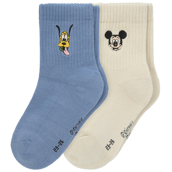 2 Paar Micky Maus Socken mit Stickerei