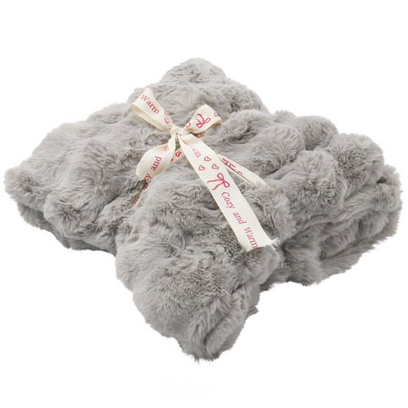 Knuffeldeken 150 x 180 cm lichtgrijs