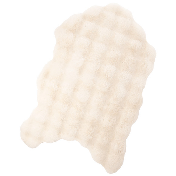 Vloerkleed van imitatiebont met textuur crèmewit