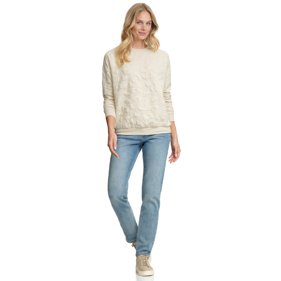 Dames-sweatshirt met textuur