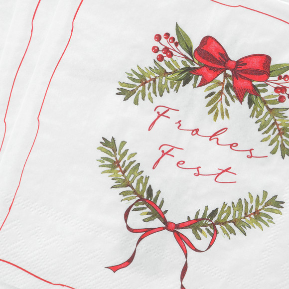 20 Servietten im weihnachtlichen Design