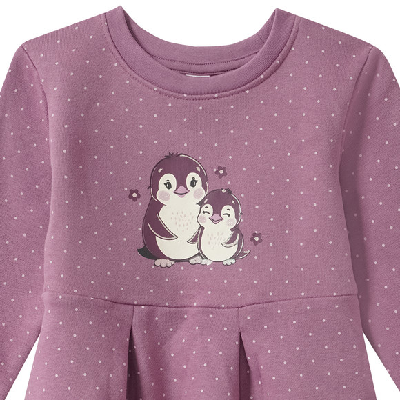 Mädchen Sweatkleid mit Pinguin-Print