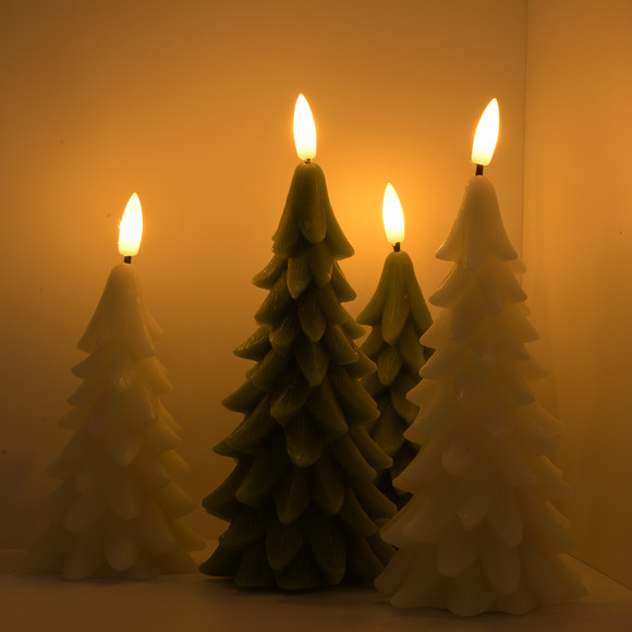 Große LED-Kerze in Tannenbaum-Optik