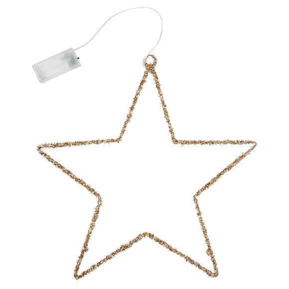 LED-ster in glitterlook goud