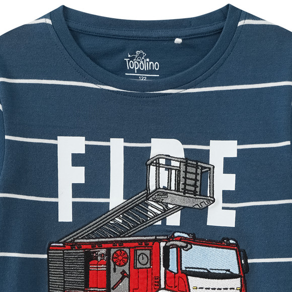 Jungen Langarmshirt mit Feuerwehr-Motiv