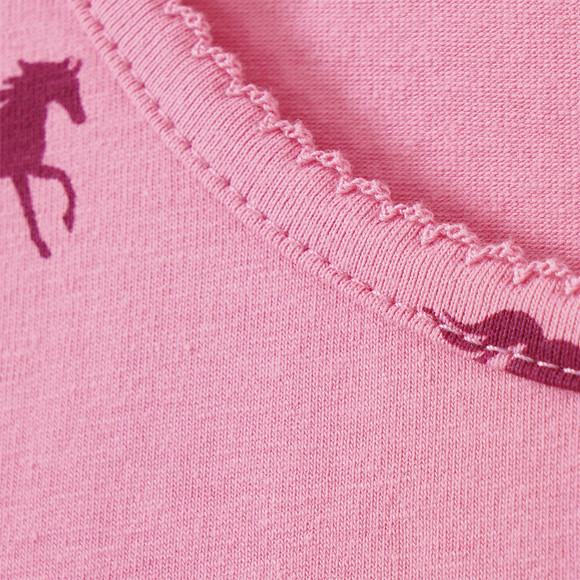 Mädchen Langarmshirt mit Pferde-Prints