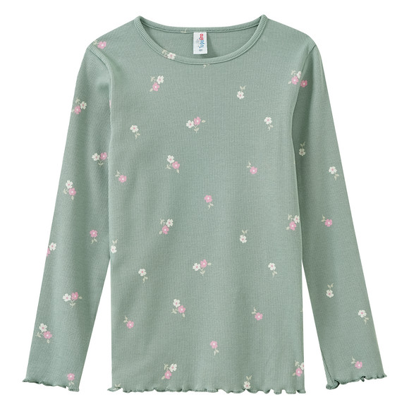 Mädchen Langarmshirt mit Blumen-Prints