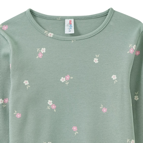 Mädchen Langarmshirt mit Blumen-Prints