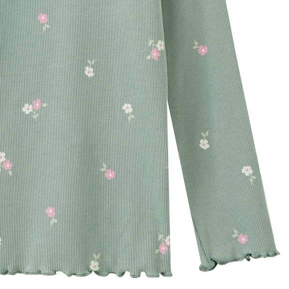 Mädchen Langarmshirt mit Blumen-Prints