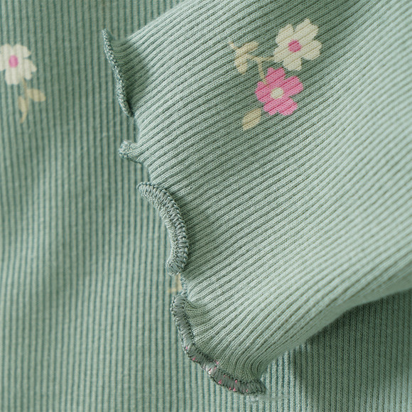 Mädchen Langarmshirt mit Blumen-Prints