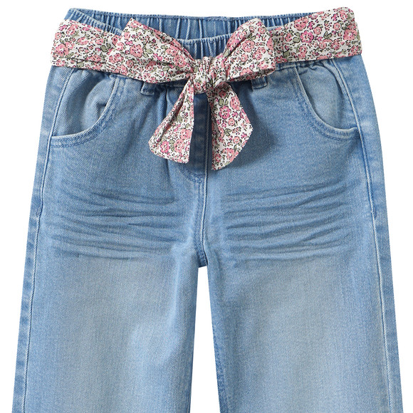 Mädchen Jeans mit Stoffgürtel