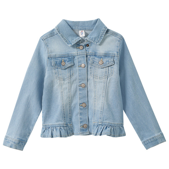 Mädchen Jeansjacke mit Rüschendetail