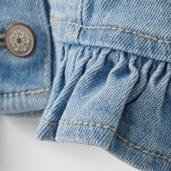 Mädchen Jeansjacke mit Rüschendetail