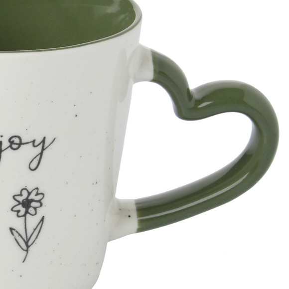 Tasse mit Herzhenkel und Schriftzug