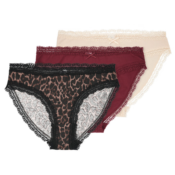 3 Damen Slips in verschiedenen Dessins